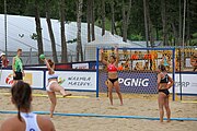 Deutsch: Beachhandball Europameisterschaften 2019 (Beach handball Euro); Tag 3: 4. Juli 2019 – Frauen,Platzierungsrunde Gruppe III, Zypern-Türkei 0:2 (14:24, 22:23) English: Beach handball Euro; Day 3: 4 July 2019 – Women Consolation Round Group III – Cyprus-Turkey 0:2 (14:24, 22:23)