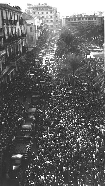 Martyrs' Square in Beirut during celebrations marking the release by the French of Lebanon's government from Rashayya prison on 22 November 1943