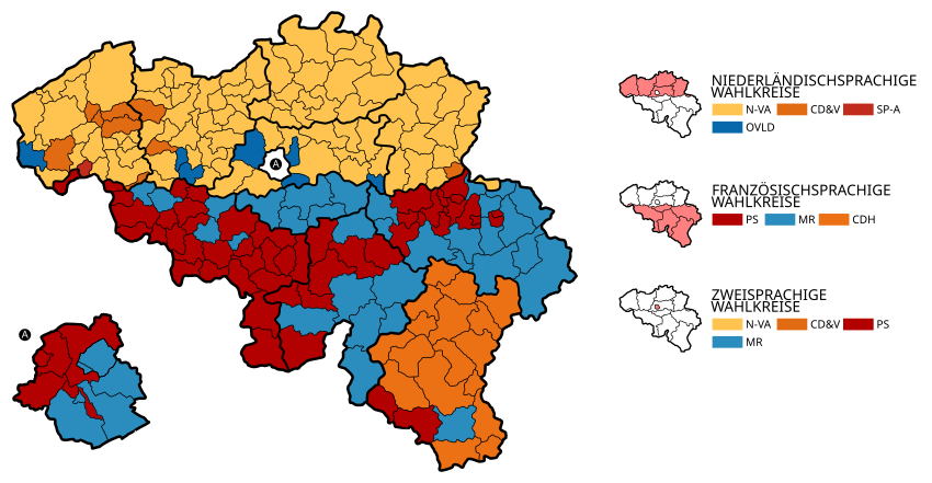 Wahlkreiskarte – Stärkste Partei nach Wahlkanton