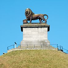 The Leo Belgicus on top of the mound at the site of the battle Belgique - Butte du Lion - 04.jpg