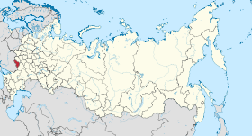 Localização do Oblast de Belgorod na Rússia.