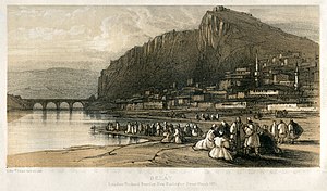Berat depicted by Edward Lear, 15 October 1848.[44]