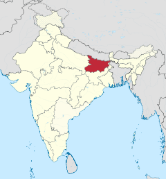 Localizacion de l'estat de Bihar en Índia