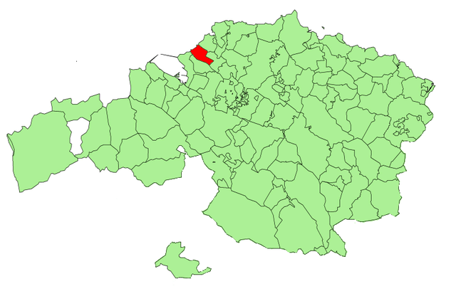 Localização do município de Sopelana na Biscaia