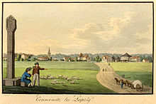 Blick nach Connewitz um 1800
