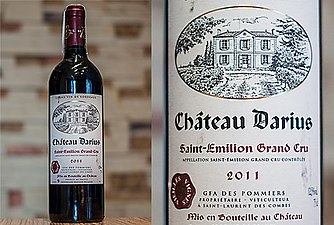 Bouteille de Château Darius 2011.