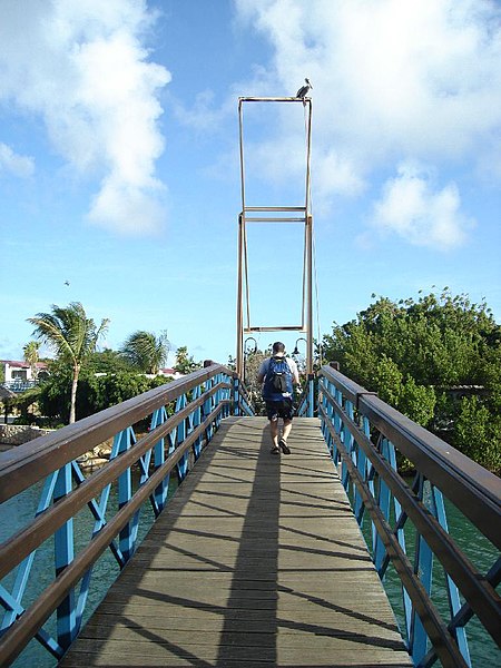 File:Bridge on the way to dive shop, Plaza Resort Bonaire.jpg