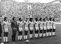 Selecció brasilera competint per la tercera posició al Mundial de 1974