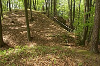 Bild 6: Mögliche Stelle des Aufgangs zur Hauptburg, im Hintergrund der heutige Aufstieg