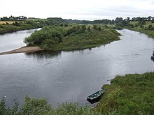 Canny Island, viewed from Ladykirk and Norham Bridge. Canny Island and the Tweed - geograph.org.uk - 503445.jpg
