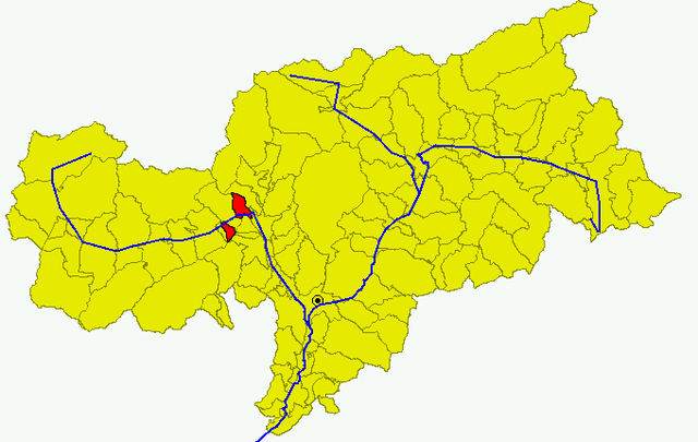 Poziția comunei în cadrul provinciei