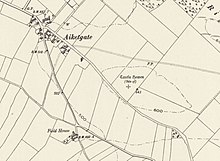 1901 Ordnance Survey map showing the location of Castle Hewen Castle Hewen.jpg