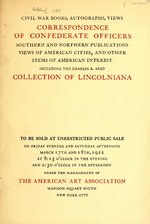 Thumbnail for File:Catalogue of Civil War books, autographs and views and other items of American interest including the collection of Lincolniana formed by the late Mr. Charles B. Reed of Kansas City (IA catalogueofcivil00amer).pdf
