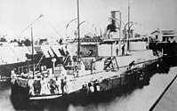 Stern view of HMVS Cerberus at Williamstown, Victoria, Australia, in 1871. Note the low freeboard. Cerberus (AWM 300036).jpg