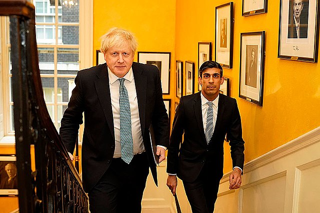 Sunak with Boris Johnson in 10 Downing Street in March 2020