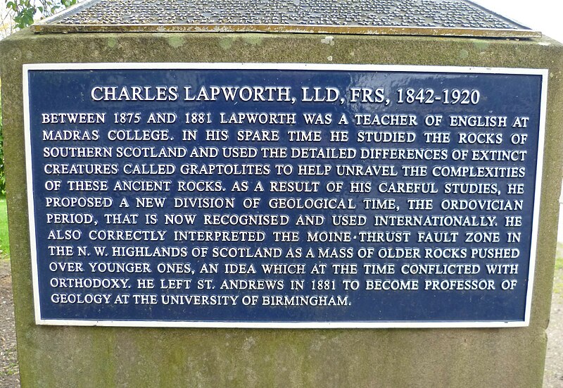 File:Charles Lapworth plaque, Madras College, St. Andrews.jpg