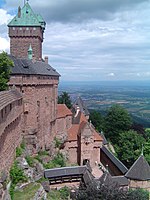 Vue du château sur la plaine d'Alsace.