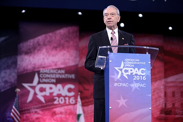 Grassley speaking at the 2016 Conservative Political Action Conference (CPAC) in Washington, D.C.