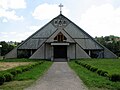 English: Church of Divine Mercy in Kalembice (district of Cieszyn) Polski: Kościół filialny p.w. Miłosierdzia Bożego w Cieszynie-Kalembicach przy ul. Krokusów