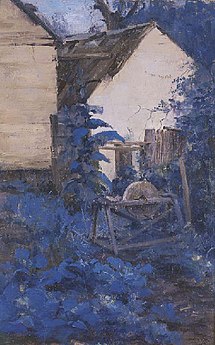 L'arrière de la grange, date inconnue, huile sur toile, 46,5 × 35 cm, collection privée.