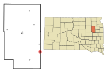 Clark County South Dakota opgenomen en niet-opgenomen gebieden Wenen Highlighted.svg