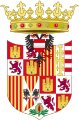 Escudo de armas de Carlos IV (V) de Nápoles y I (II) de Sicilia como rey de los romanos, Aragón y ambas Sicilias (1516-1519)