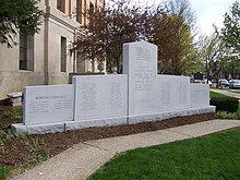 The Harrison County memorial to the county's war casualties Corydonwarmememorial.jpg