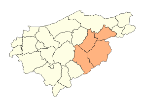 Localizarea districtului în cadrul provinciei