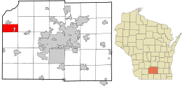 Location in Dane County and the state of Wisconsin. Dane County Wisconsin incorporated and unincorporated areas Black Earth (town) highlighted.svg
