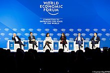 Rutte attending a panel discussion at the World Economic Forum in Davos, Switzerland. Davos 2019 (46808186952).jpg