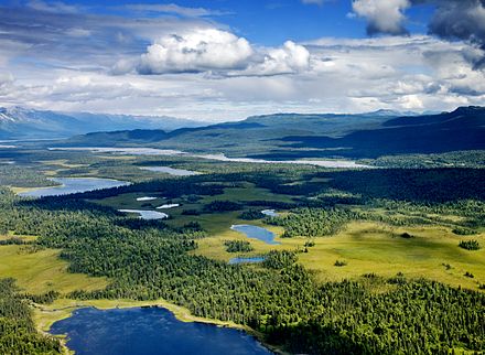 Равнины горы моря. Национальный парк Денали Аляска. Национальный парк Денали озеро. Озёра заповедника Денали на Аляске. Реки и озера Аляски и Канады.