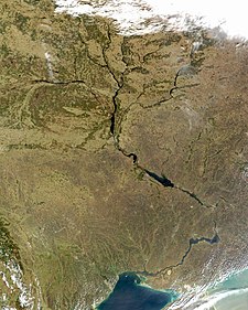 A NASA satellite image of the Dnieper and its tributaries. Dnieper Nasa 2004-05-06.jpg
