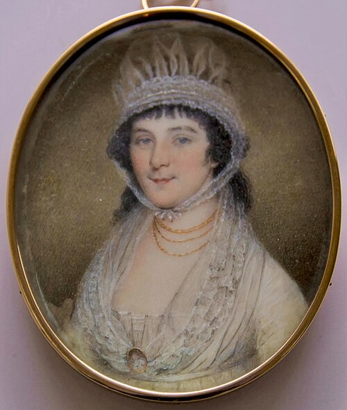 Miniature of Dolley in 1794 by James Peale