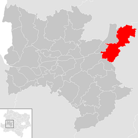 Poloha obce Dunkelsteinerwald v okrese Melk (klikacia mapa)
