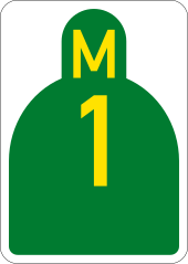 Durban metropolitan 1 route marker Durban road M1.svg