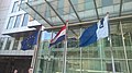 Dutch national and government flags and EU flag in the Hague.jpg