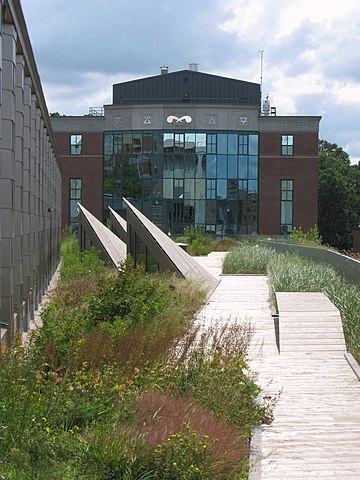 The Gateway Center's green roof/ garden (foreground)
