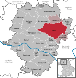 Läget för Ebern i Landkreis Haßberge