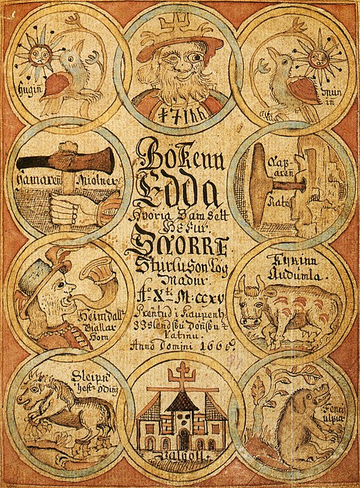 Voorblad van een IJslands afschrift (18de Eeuw) van de Snorra-Edda