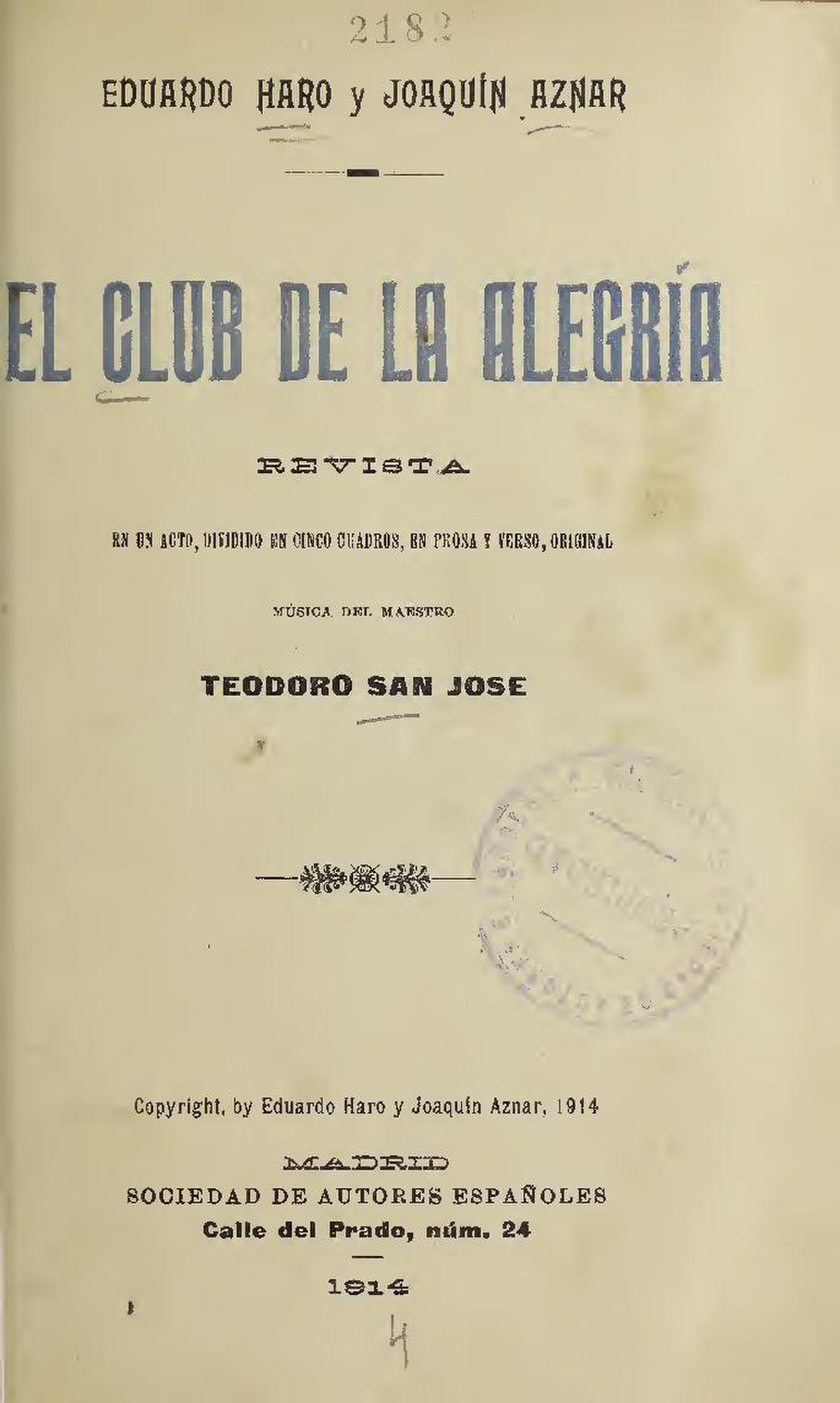 File:El club de la alegría - revista en un acto dividido en cinco cuadros,  en prosa y verso (IA elclubdelaalegra2564sanj).pdf - Wikimedia Commons