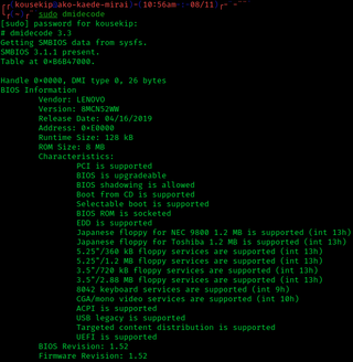 dmidecode Command-line utility