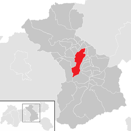 Poloha obce Fügenberg v okrese Schwaz (klikacia mapa)