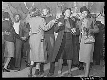 Dancing at a juke joint near Clarksdale, Mississippi, in 1939, by Marion Post Wolcott FSA Dancing JukeJoint.jpg