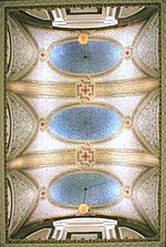 Tiffany Favrile glass ceiling, State Street (south building), 1907 Field's Tiffany Ceiling.jpg