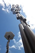 "Espiral del Éxito". Escultura de Ibo Bonilla, inspirada en las esferas precolombinas, con 18m es la más alta de Costa Rica.