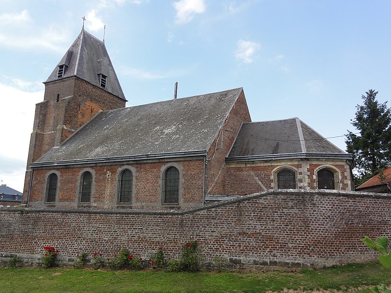 File:Fontaine-au-Bois (Nord, Fr), église, vue latérale.jpg