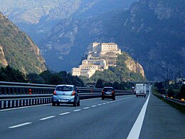Autostrada A5 connects Turin and the Aosta Valley (Italy) to France through the Mont Blanc Tunnel