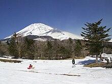 The Hoei Crater (on the peak's right) was the location of the 1707 eruption.