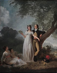 Marguerite Gérard (1761-1837) et Jean-Honoré Fragonard (1732-1806) - Quatre personnage dans un parc dit Le Concert (Grasse, villa Musée Jean-Honoré Fragonard (dépot du Louvre, MNR))