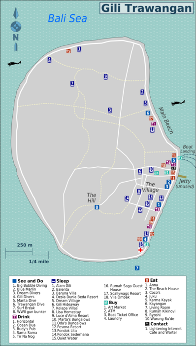 Map of Gili Trawangan